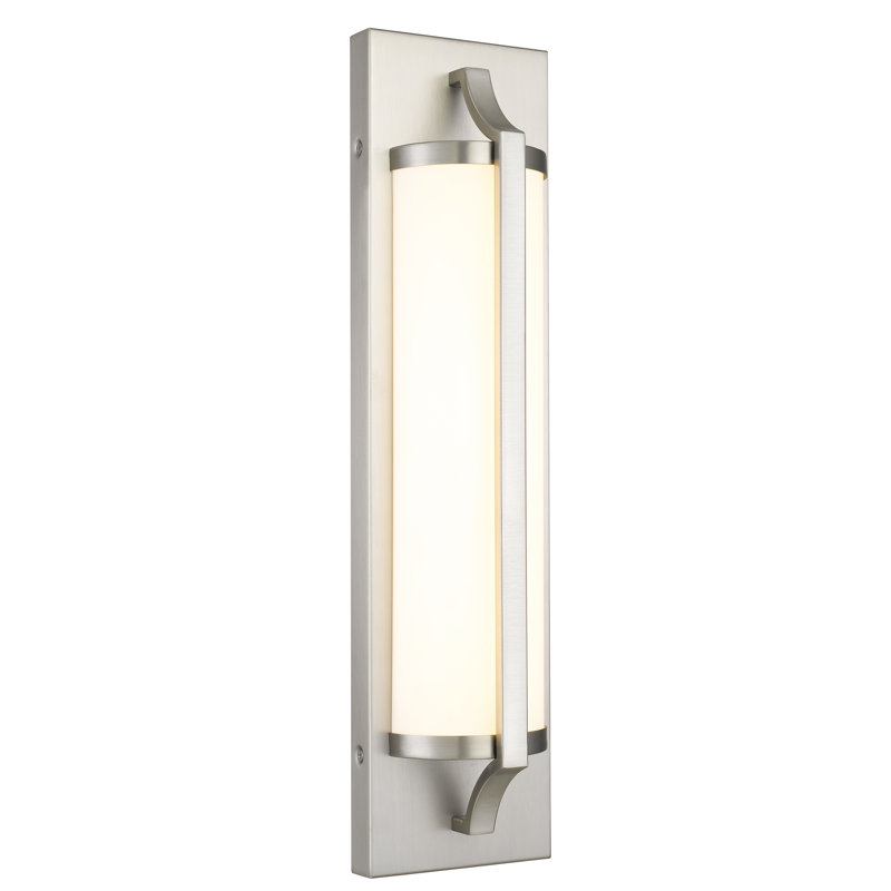 Barre de meuble-lavabo moderne / contemporaine à DEL intégrée 18 pouces en nickel brossé avec DEL écoénergétique, 745 lumens 12 W, 3 couleurs sélectionnables 3000K / 4000K 5000K, à intensité variable, verre sablé