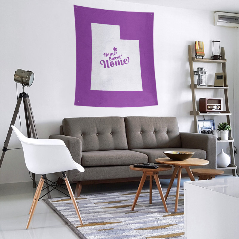 Tapisserie murale Home Sweet Provo, H 60 po x l 51 po, Violet
