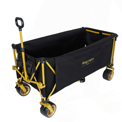 Chariot de plage extra-long et robuste de 171,5 cm (67,5 po) avec hayon rabattable, chariot utilitaire pliable d'une capacité de 218 kg (480 lb) avec roues tout-terrain, noir