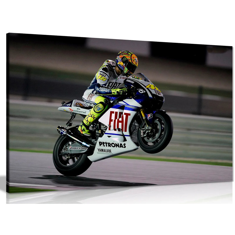 Valentino Rossi Moto Gp - Wrapped Canvas Print, 41cm H x 61cm W