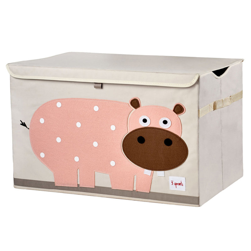 Coffre de rangement escamotable pour enfants à dessin d'hippopotame 3 Sprouts