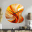 Horloge murale orange abstraite, conception fractale chaleureuse VII - fractales, horloges murales asymétriques en métal-106129241