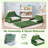 2-in-1 Convertible Kids Sofa to Lounger Fold Out Toddler Couch with Removable Cover Green + Yellow + White