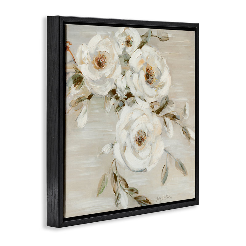 Cadre flottant neutre rose neutre, design par Sally Swatland, Cadre flottant noir de jais, H 18 po x l 18 po