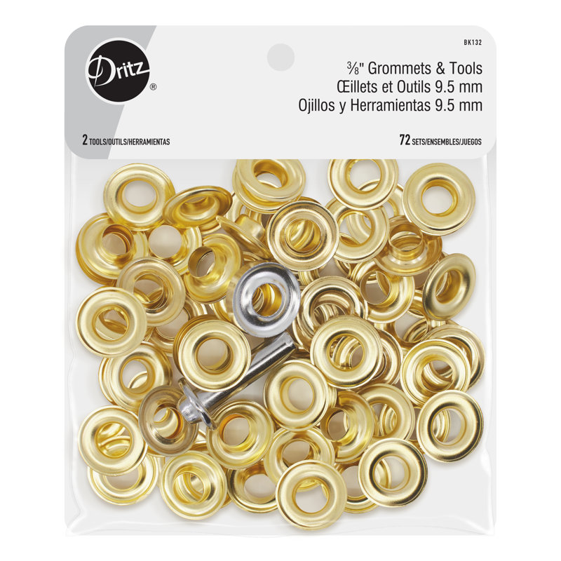 Dritz 3/8" Grommets & Tools, 72 Sets, Gold