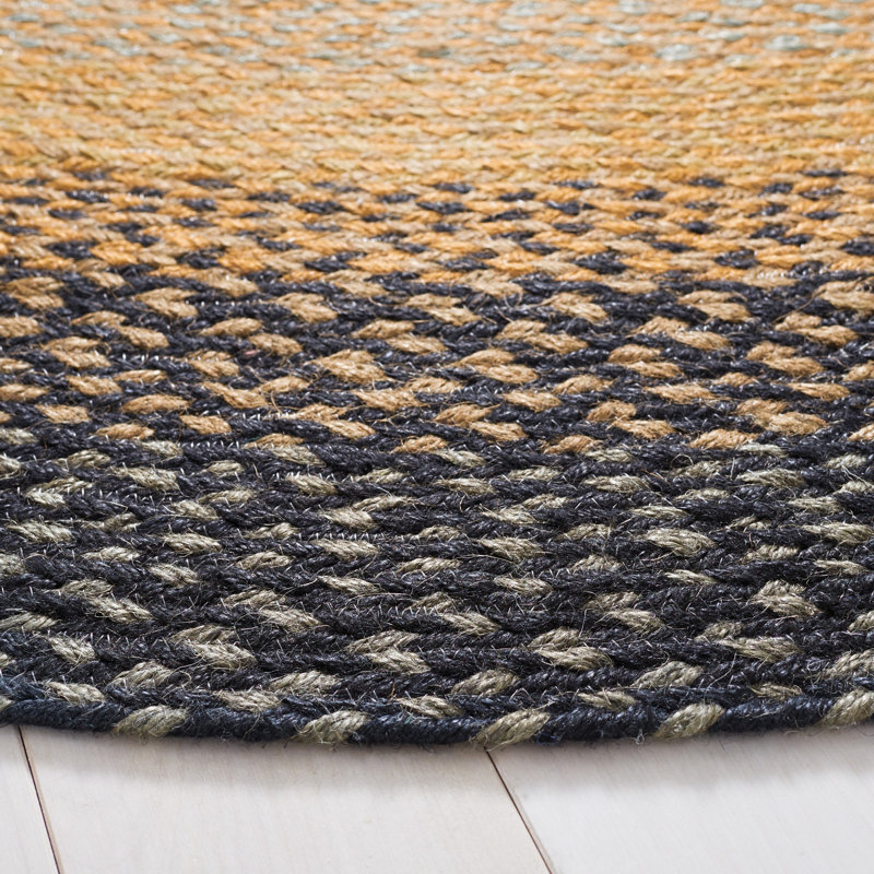 Braided Flat Weave Jute Striped Rug, Rectangle 6' x 9'
