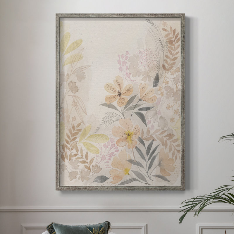 Windswept Wildflowers II, reproduction encadrée - bois massif, H 11 po x l 9 po