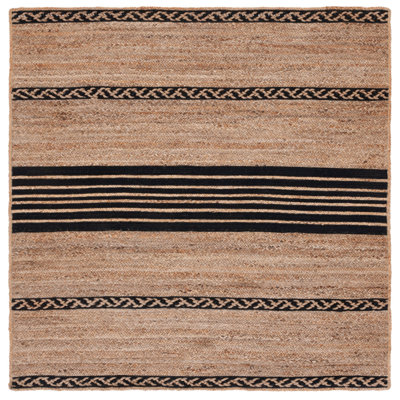 Tapis brun / noir tissé à la main à rayures Margate
