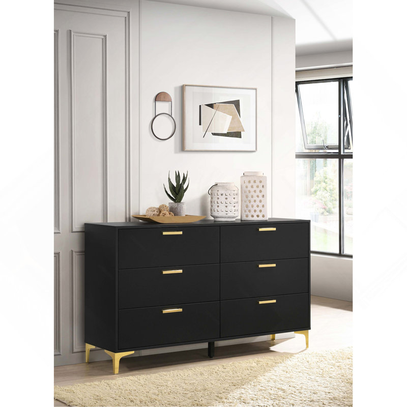 Commode rectangulaire à 6 tiroirs Lexie