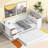 Wood Twin Daybed With Storage, Trundle & Power Charging Ports - Convenient And Electrical Outlets Size-332662992