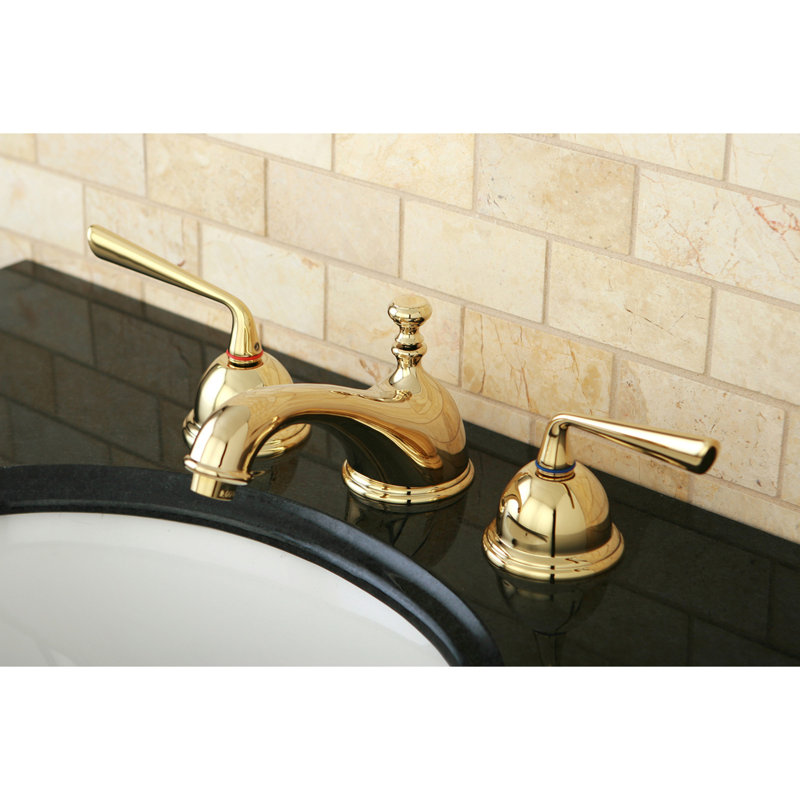 Robinet de salle de bain espacé Kingston, Laiton poli