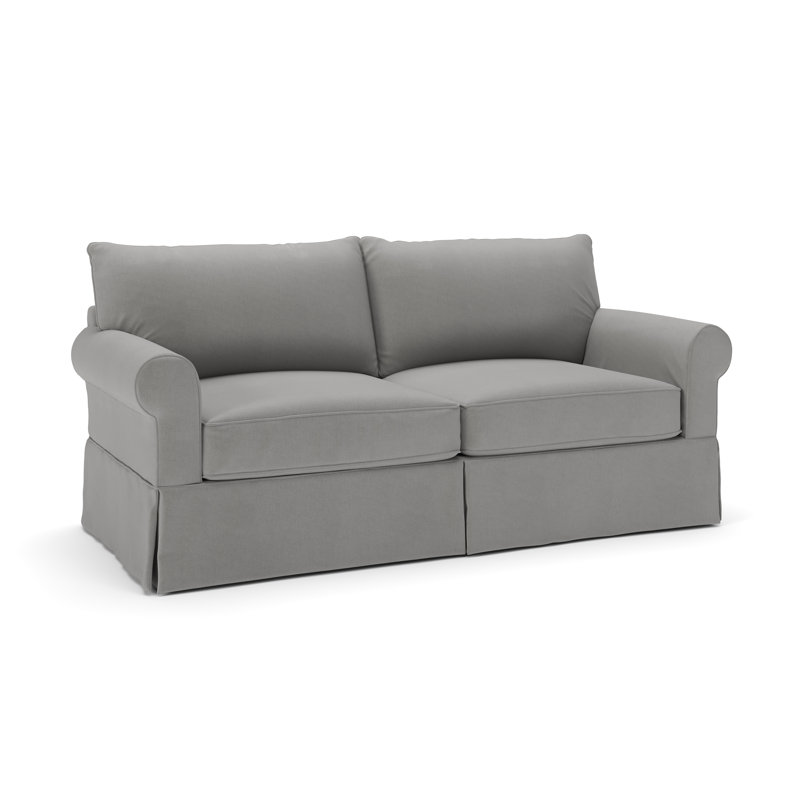 Amari 83'' Slipcovered Sofa, Bayou Light Gray Canvas
