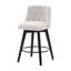 Ensemble de 2 tabourets de bar pivotants de 25 po de hauteur moderne avec revêtement en lin et dossier capitonné, tabourets de bar à cadre en bois massif pour îlot de cuisine, bar à déjeuner ou pub à domicile, assemblage facile-132046146