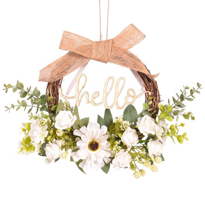 Couronne blanche 16 pouces pour porte d'entrée