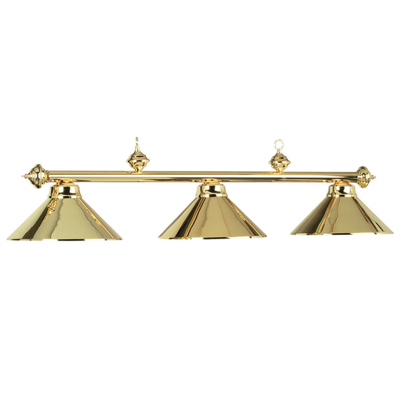 Bowdon 3 - Light Pool Table Linear Pendant By RAM Game Room, Polished Brass
