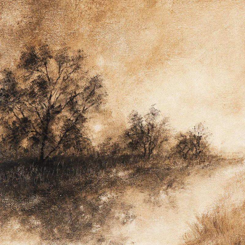 Hillside Haze II Painting by Aileen Fitzgerald, 24" H x 40" W x 1.5" D