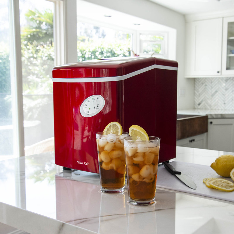 Newair Countertop Ice Maker, 28 lbs. of Ice a Day, 3 Ice Sizes, BPA-Free Parts, Red