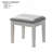 1Pc Vanity W/ Stool Set Glass Top Storage Drawers Central Mirror W/ Bulbs USB And Power Outlet White And Gray Finish