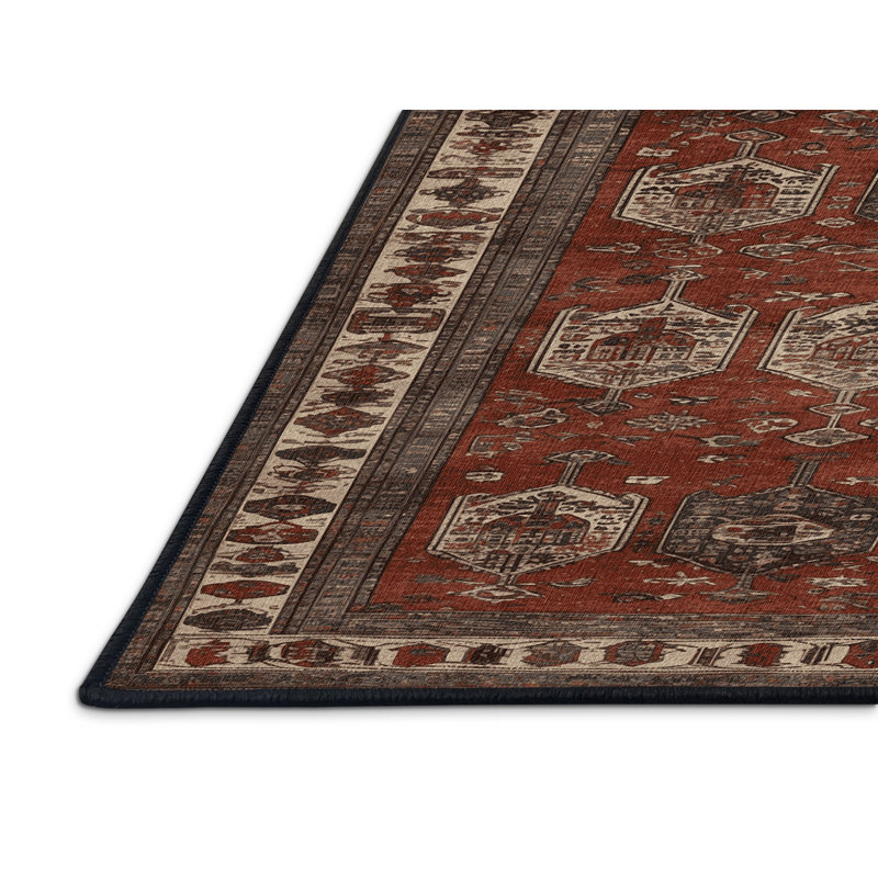Tapis brun turc lavable à la machine, Carré 5 pi