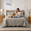 Ensemble de couvre-lit matelassé à motif floral, surdimensionné et léger avec taies décoratives-124091355-124091363