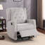 Manie Swivel Glider Manual Recliner, Solid Wood, Light Grey Burlap-106065293