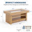 Table basse à deux niveaux de 120 cm avec plateau en verre trempé – Structure en bois robuste, étagères de rangement ouvertes – Résistante aux égratignures, facile à nettoyer – Idéale pour le salon ou un appartement-1277177776