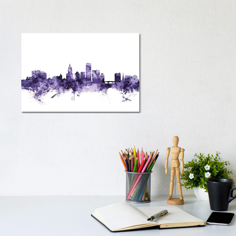 Providence, Rhode Island Skyline by Michael Tompsett - Wrapped Canvas Gallery-Wrapped Canvas Giclée, 20.32 cm H x 30.48 cm W