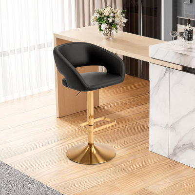 Anastacio Swivel Upholstered Adjustable Height Counter Stool with Metal Frame,Bar Stools with Footrest, Kitchen Island Chairs for Dining Room, Home Bar, Cafe