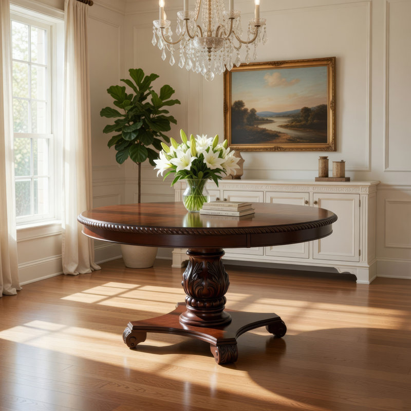 Georgios Round Solid Wood Dining Table