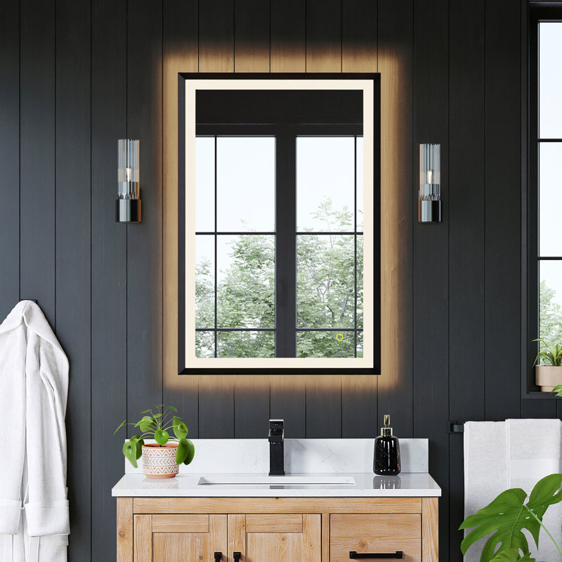 Apollo Gold Rectangular LED Vanity Mirror with Anti-Fog