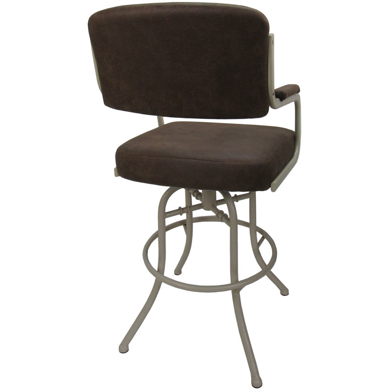Tabouret de bar pivotant 30 po Jomiah, Beige, Brun foncé