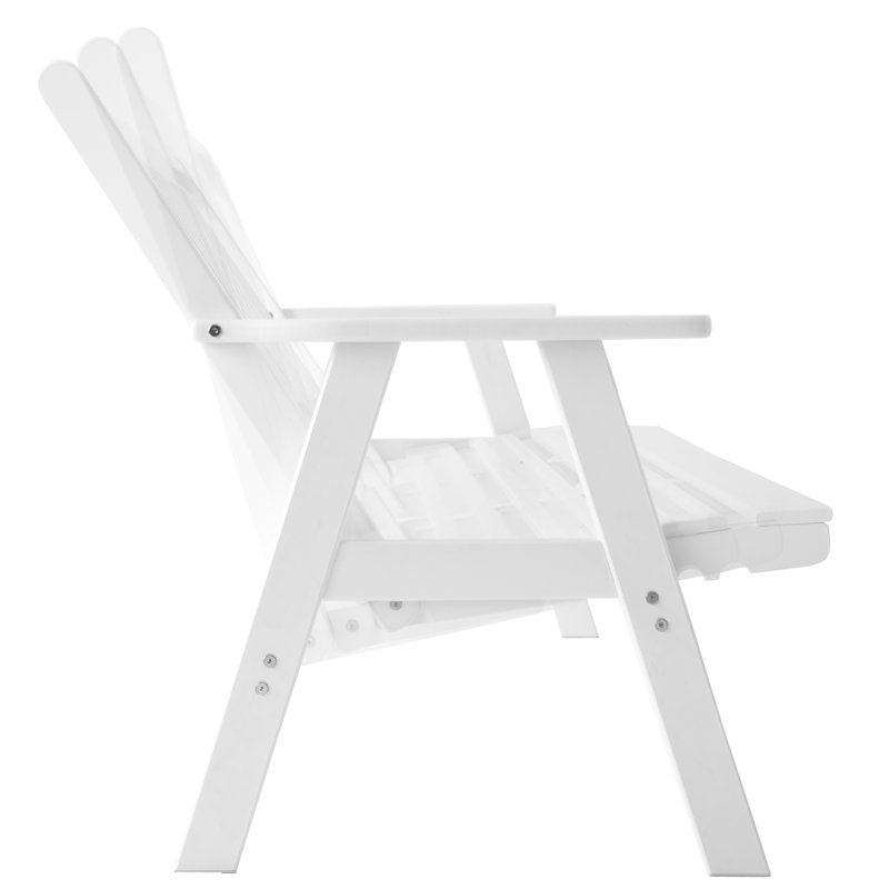 Heckson Solid Wood Pine Outdoor Bench, White