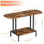 Table d'appoint pour entrée industrielle avec tablette de rangement, table de bout étroite pour le salon, brun rustique et noir