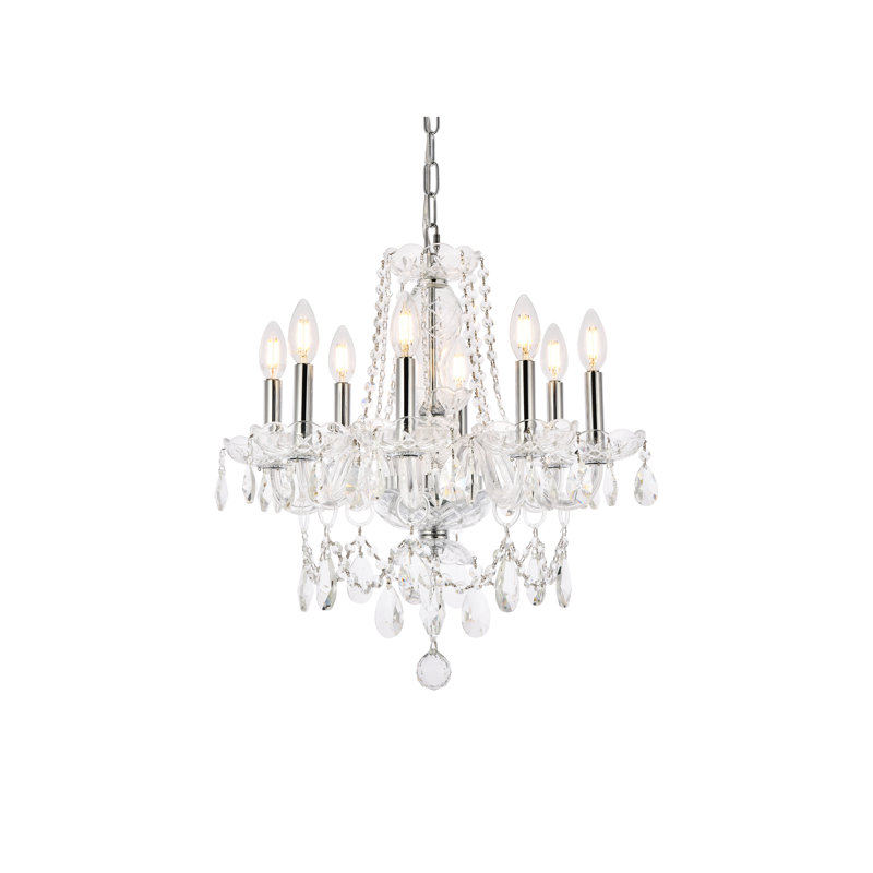 Lustre classique à 8 lumières de style bougie Rochelle, Chrome
