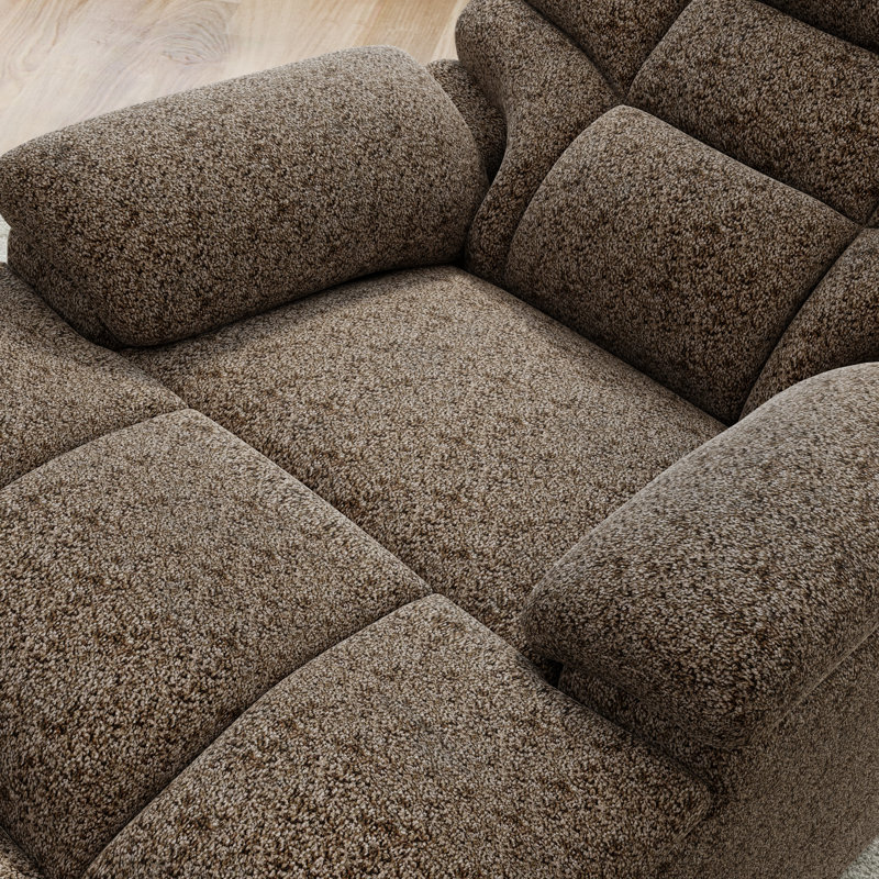 Fauteuil inclinable et oscillant Alaska Earth , Tissu beige