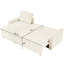 Canapé-lit 90 po avec méridienne et housse en velours côtelé beige lavable Housse de rangement convertible de 51 po de largeur-523002529