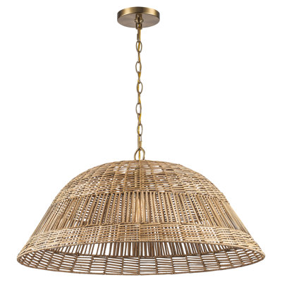 Luminaire suspendu en rotin 1 lumière 28 po Walston Clarie