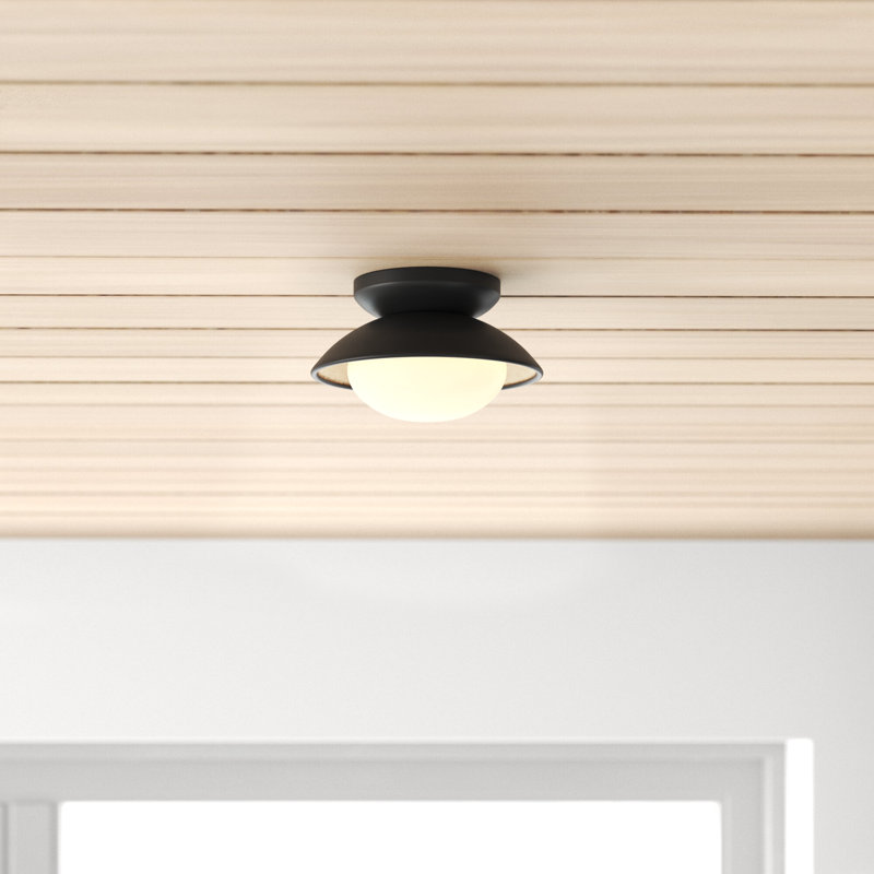 Jason Flush Mount, Black Lustro, 4'' H x 6.75'' W x 6.75'' D