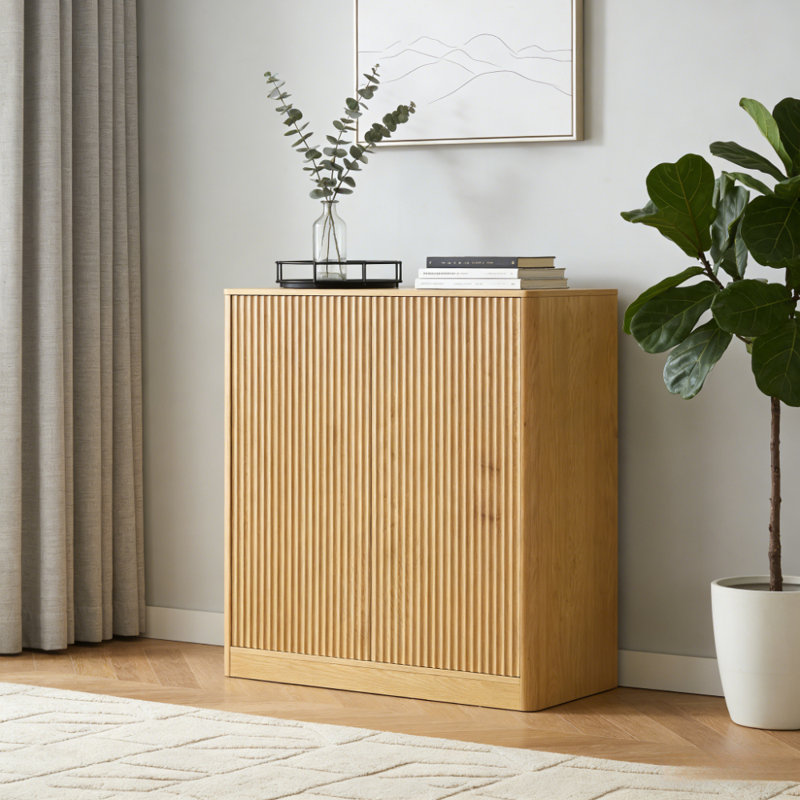 armoire de rangement à contour incurvé, Naturel