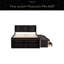Lit double avec tête de lit bibliothèque, tiroirs de rangement sous le lit et étui de rangement-905947530