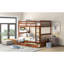 Lit superposé Twintwin en bois massif avec échelles et rangement en noyer - Mobilier de chambre à coucher de qualité pour la maison