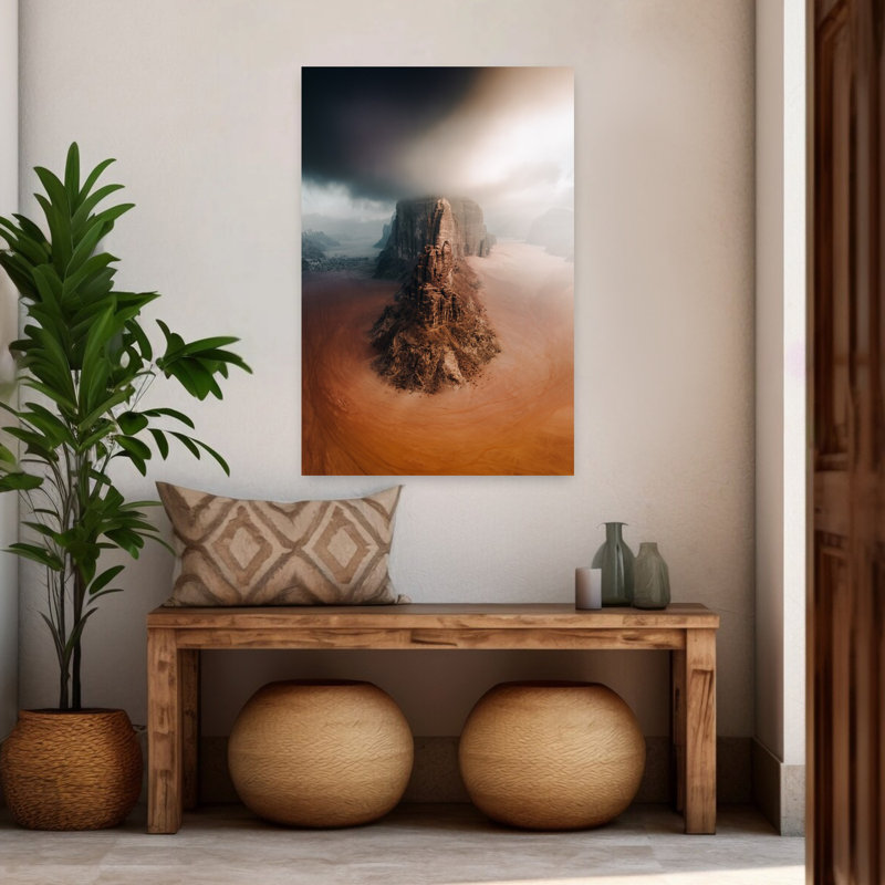 Wadi Rum, art mural contemporain abstrait, H 48 po x l 32 po