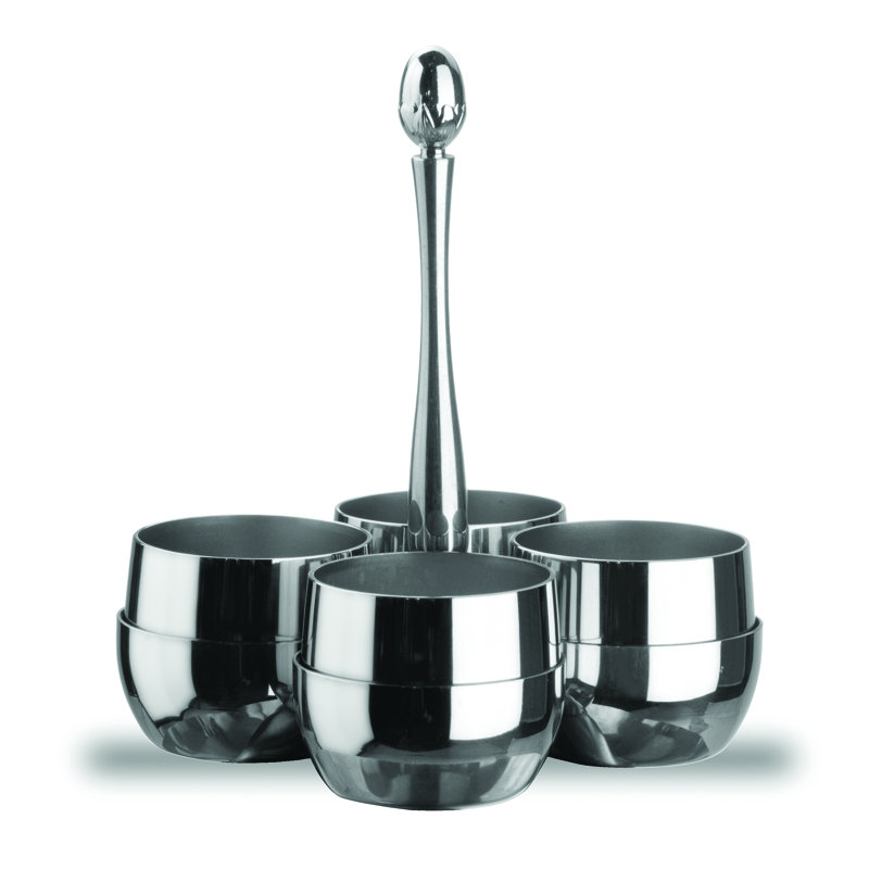 Palace Sugar Set with 4 Compartments - 6 Pieces - Stainless Steel