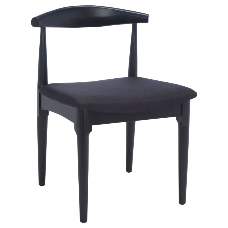 Chaise d'appoint rembourrée Jakob, Noir, Noir