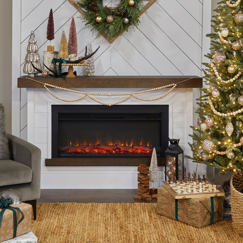 Bernice 67" White Electric Fireplace with Mantel