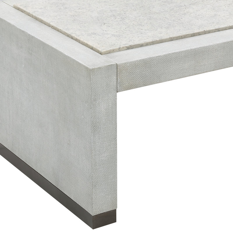 Gray Rectangular Wood Coffee Table with Storage