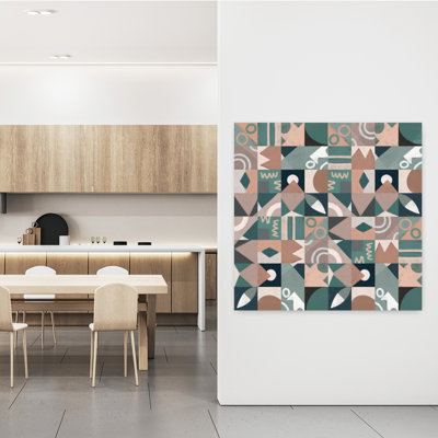 Contemporary Art Abstract Colorful Geometric Art by Little Dean - Wrapped Canvas Print
