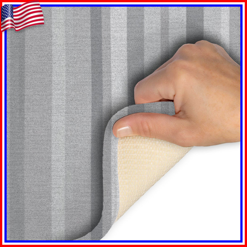 Tapis de bain à rayures, Simple - L 34 po x l 21 po, Gris à rayures