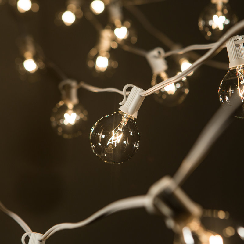 Renfro Outdoor 25 - Bulb 25'' Plug-in Globe String Light, White/Clear