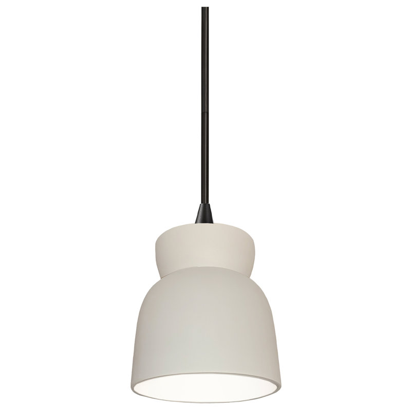 Luminaire suspendu simple en forme de sablier à DEL Sadaris, Bisque, Laiton antique